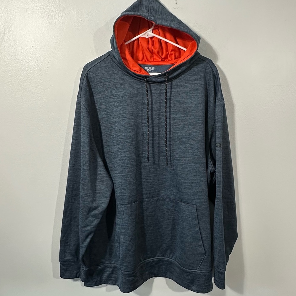Reebok Charcoal Hoodie with Bright Orange Lining 2X